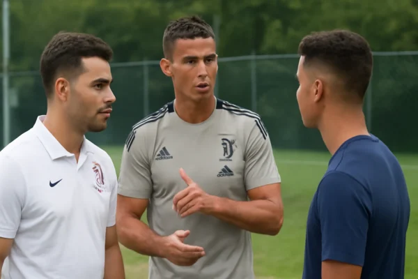 Imagem de capa horizontal 16:9 representando Matheus Pereira relembra lições de Cristiano Ronaldo na Juventus, retorno ao Corinthians e conselho a Bidon sobre Europa, com destaque na palavra-chave matheus pereira relembra lições