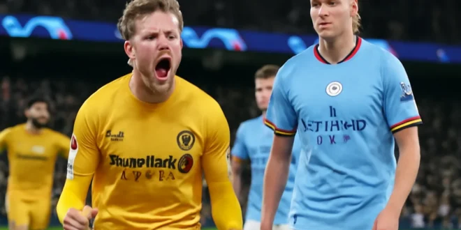 Imagem de capa com representação da surpresa na Champions League, destacando o Bodo/Glimt derrotando o Manchester City, símbolo da surpresa Champions League bodo.