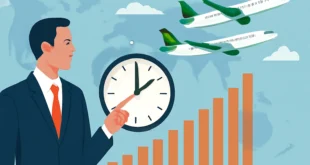 Imagem representando pontualidade, destacando Cirium e duas companhias brasileiras entre as melhores do mundo.