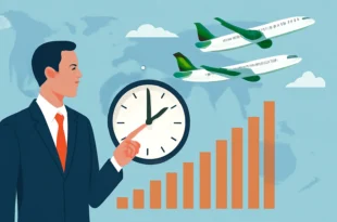 Imagem representando pontualidade, destacando Cirium e duas companhias brasileiras entre as melhores do mundo.