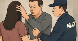 Imagem representando homem sendo preso por importunação, passando a mão no cabelo de vítimas no PI, polícia envolvida