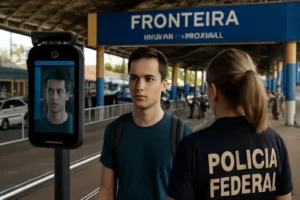 Capa representando a fronteira de Foz com tecnologia de biometria facial, relacionada à fronteira foz adota biometria por aumento de estrangeiros