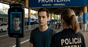 Capa representando a fronteira de Foz com tecnologia de biometria facial, relacionada à fronteira foz adota biometria por aumento de estrangeiros