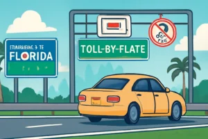 Imagem representando férias na Flórida, ilustrando como pagar peajes sem dinheiro em espécie e evitar multas durante suas vacaciones na Flórida como pagar.