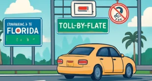 Imagem representando férias na Flórida, ilustrando como pagar peajes sem dinheiro em espécie e evitar multas durante suas vacaciones na Flórida como pagar.