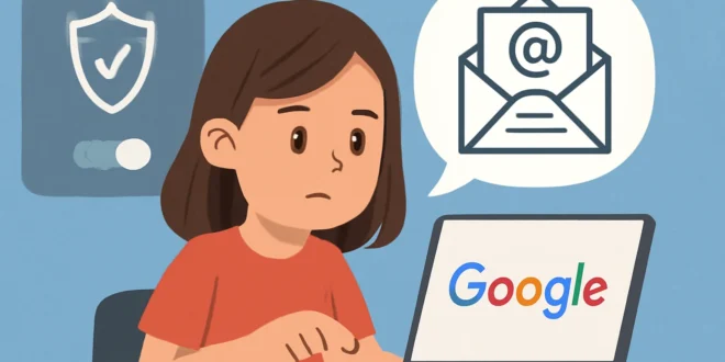 Imagem de capa horizontal 16:9 ilustrando como Google incentivou crianças quase a desativar controle parental, com e-mail passo a passo.