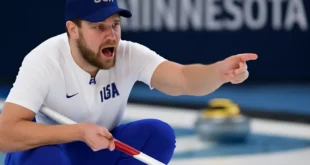 Imagem de capa horizontal 16:9 representando atleta de curling dos EUA denuncia situação em Minnesota