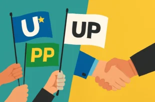 Capa horizontal representando a federação união PP abre mão da sigla UP para aprovação pelo TSE em março, símbolo de união política