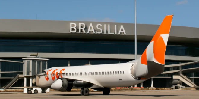 Imagem horizontal representando o aeroporto de Brasília, relacionada ao novo aeroporto que terá novo leilão em 2026 após aprovação do TCU.