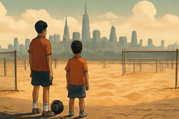 Imagem de capa com desertos de futebol em Nova York, destacando a questão enfrentada por crianças que querem jogar, conforme relatório do Aspen Institute.